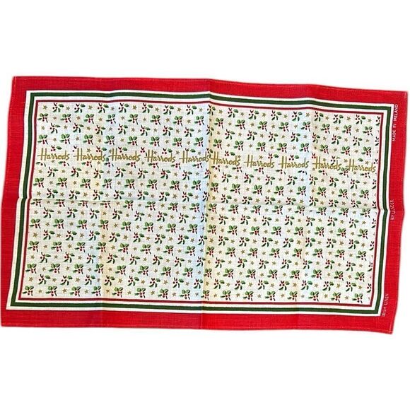 Harrod’s Christmas tea towel linen new without tags - Picture 1 of 6